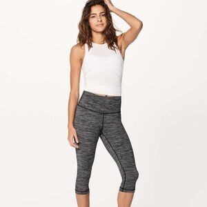 lululemon athletica Black and Gray Cropped Leggings